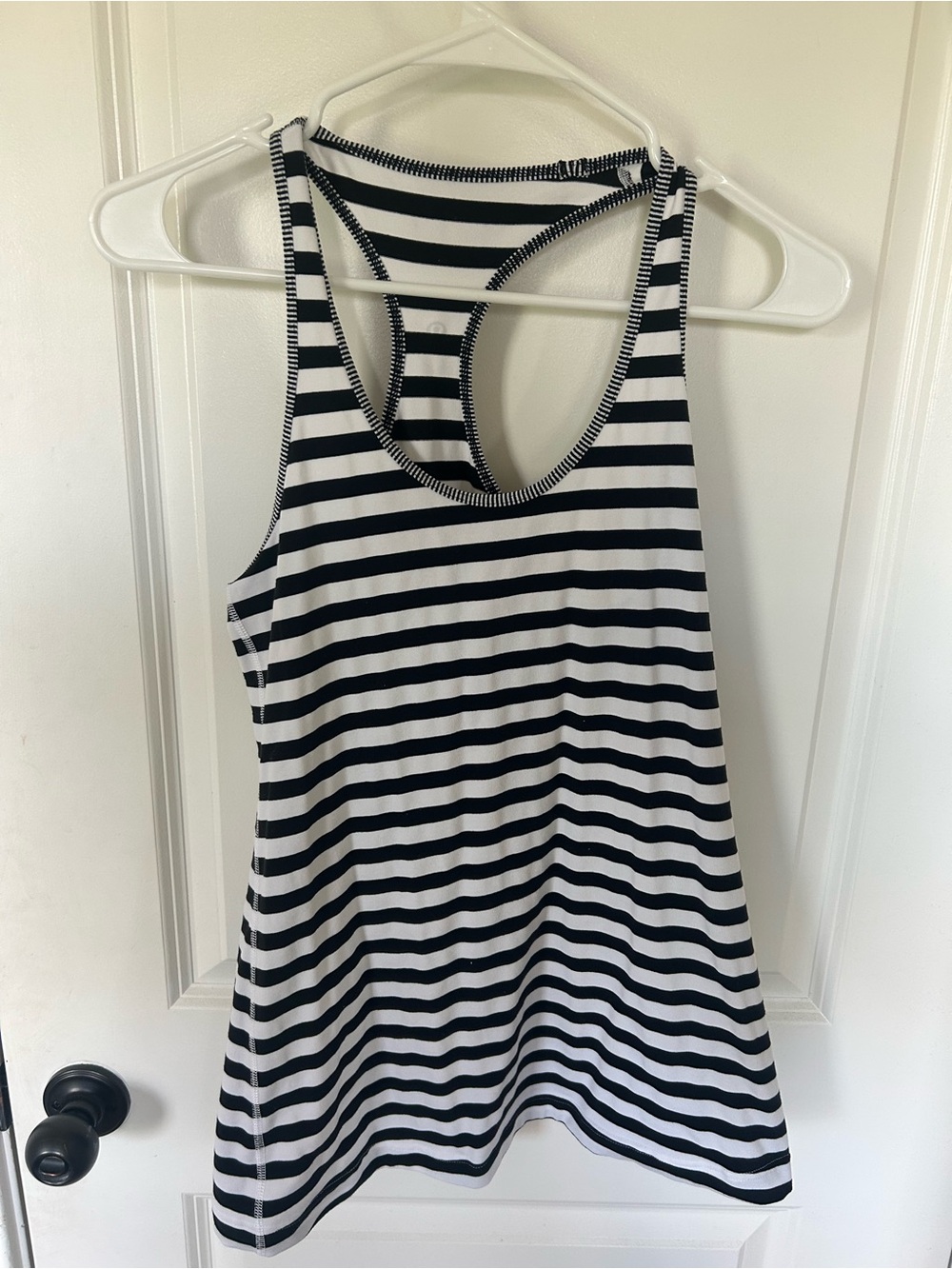 lululemon athletica Black & White Striped Racerback Tank